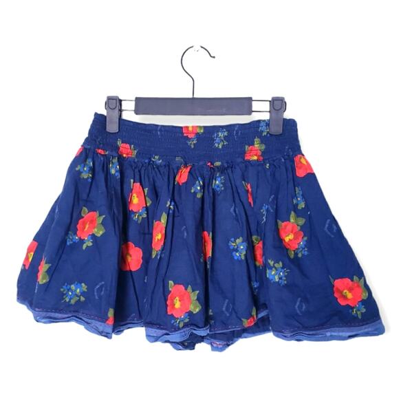 Hollister Floral Pattern Navy Blue Skirt Size Medium - Picture 1 of 4
